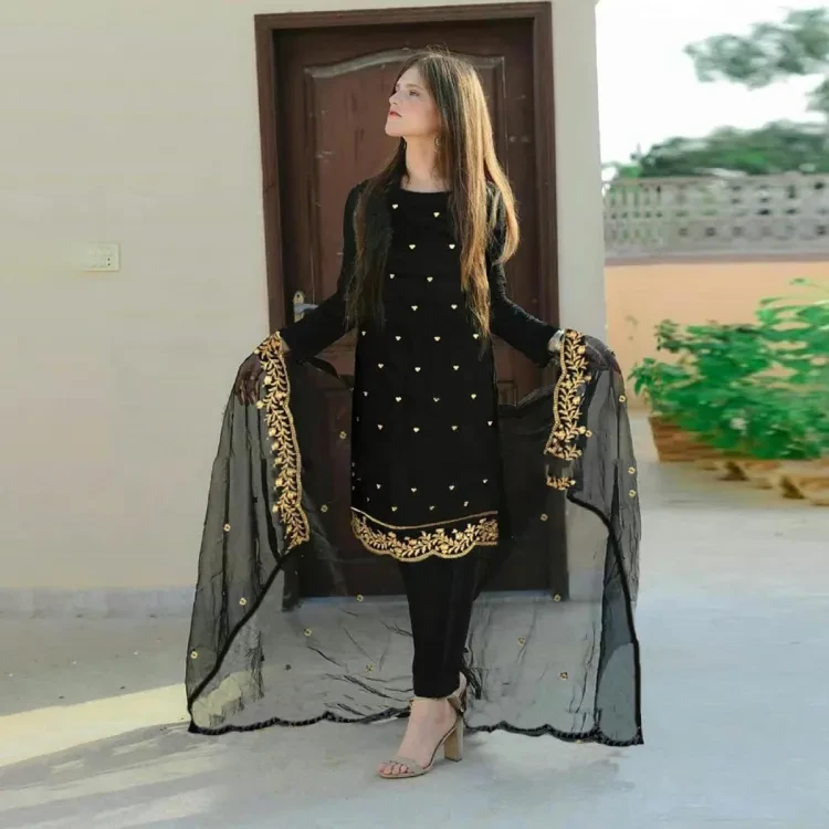 Indian Excellent Georgette Embroidery Salwar Kameez for Women [3 piece]