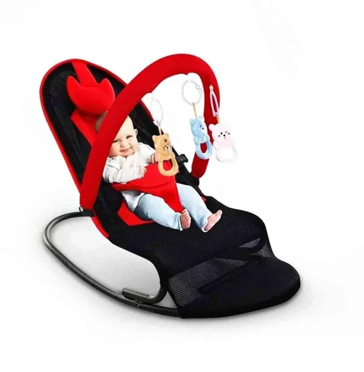 Baby Automatic Rocking Chair Folding/ Baby Automatic Bouncer Chair With Soft Seat & Safety Automatic Rocker Chair For Baby-Round Toy Handel (HP Delivery Free)