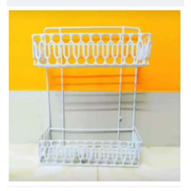 Square Shape 2-Layer Hanging Wall Storage Organizer: Efficient Space Saver For Your Home Or Office