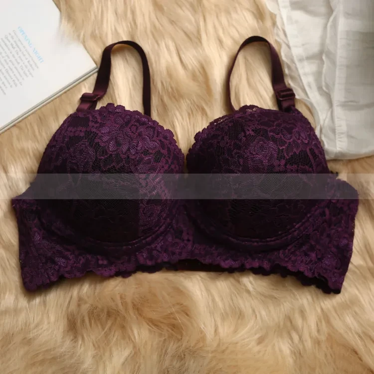 JAA Collection - Purple Elastic Linen Pushup Foam - Adjustable-strap Sexy Women's Bra Cup - Regular Style