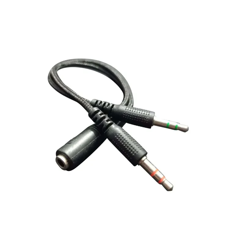 3.5mm AUX Audio Mic Splitter Cable Earphone Headphone Adapter PC Headphone Converter headphone converter for pc