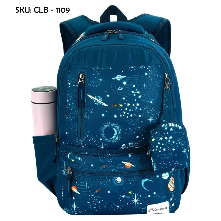 Espiral CLINTON Outer Space Planets Moon Stars Universe Toddler Kid Boys Girls Children's School Bags, School Bags for Boys and Girls with Coin Purse