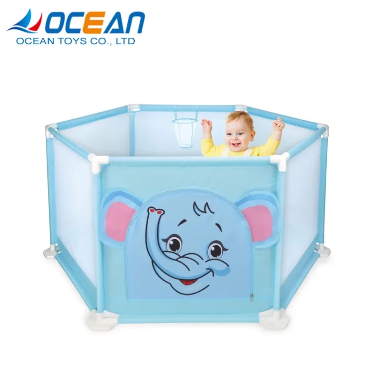 Lovely elephant 50pcs 55mm plastic ocean ball pool with 146cm safety fence 995-7062B