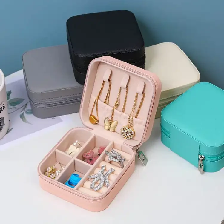 1pcs Portable Jewelry Storage Box Travel Storage Organizer Jewelry Case Earrings Necklace Ring Jewelry Organizer