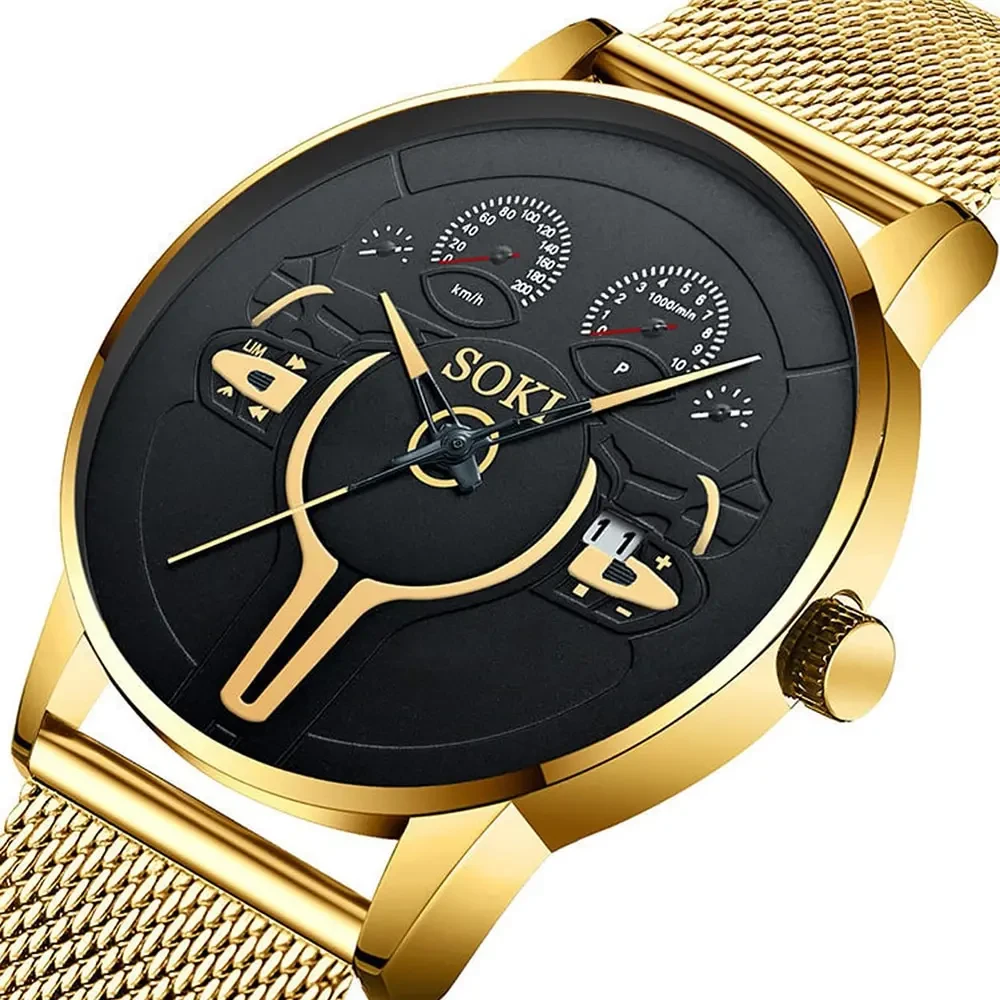 HFGHD RD140 Stainless Steel Watch with RAOLIAS Hands for Men