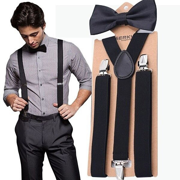 Suspenders & Bow Tie For Men Y-Shape Suspenders Belt For men