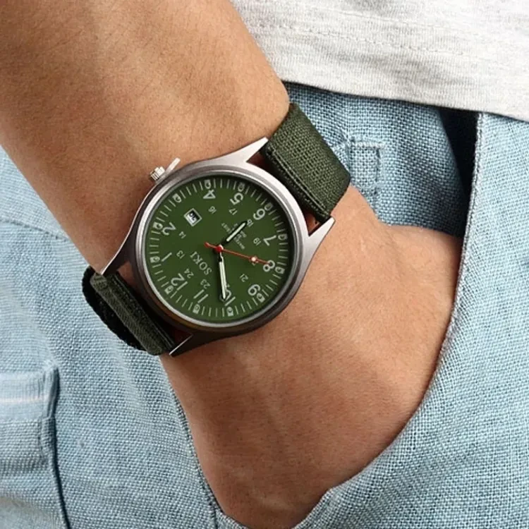 Men's Nylon Luminous Waterproof Quartz Wristwatches- Luxury Watch- Men Designer Brand Famous Business Watch