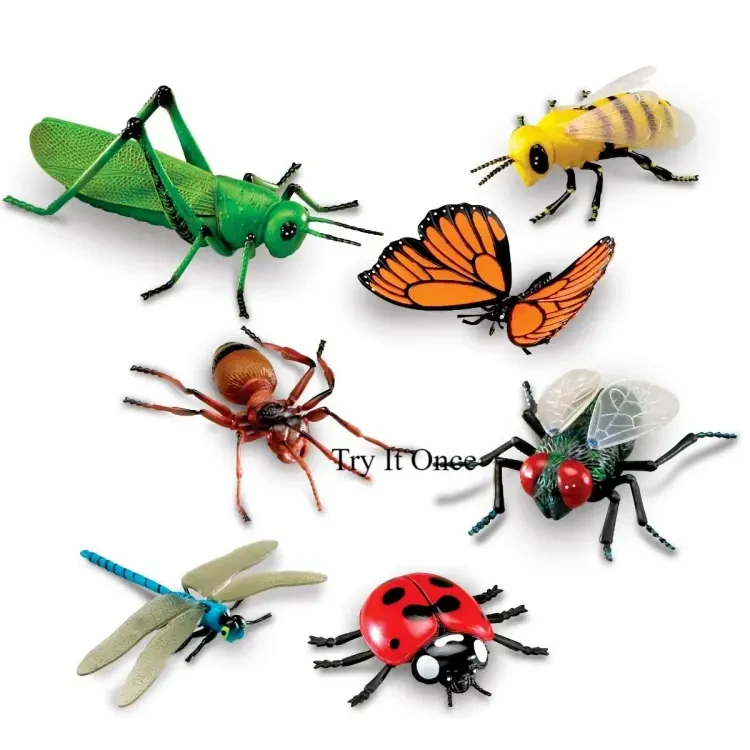 Insect World Natural Plastic Figure Animals Toy Wild Insect Kids Gifts Educational Toy Set