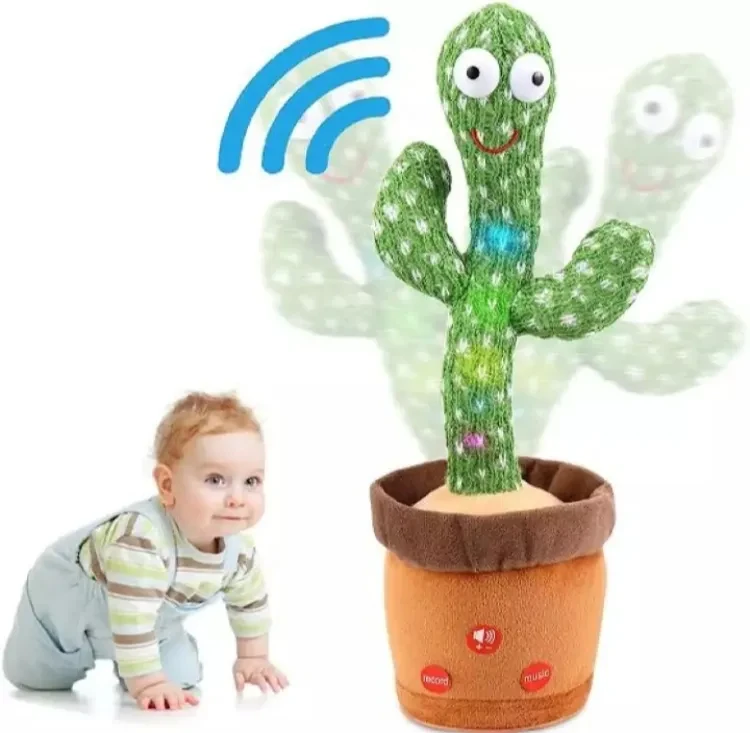 Vocoal Dancing Talking Cactus Plush Funny Electronic Shaking Cactus Singing Dancing Cactus Twisting Cactus Cute Plush Toy Education Toy Plush Toy with 120 Songs Children Playing Birthday Gift Kids