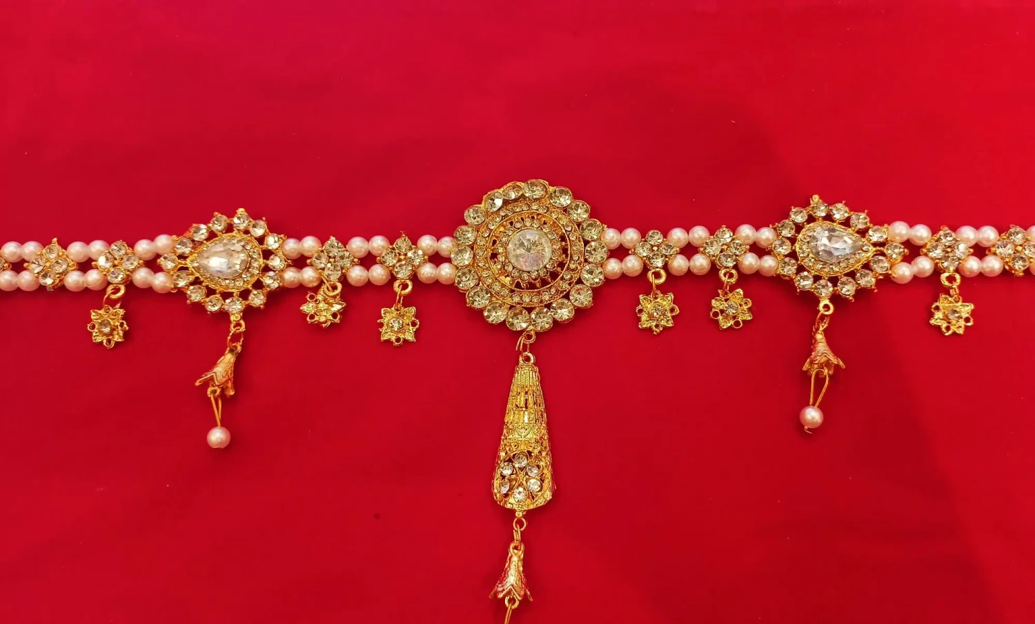 Gold plated stone bicha for women