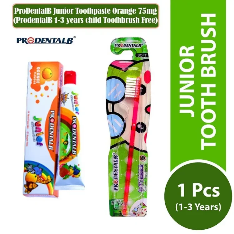 ProDentalB Junior Toothpaste Orange 75mg(ProdentalB 1-3 years child Toothbrush Free)