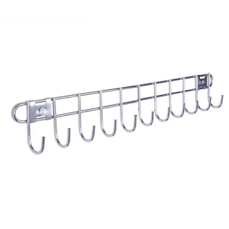 Stainless Steel 10 Hook hanger wall bracket coat towel rack