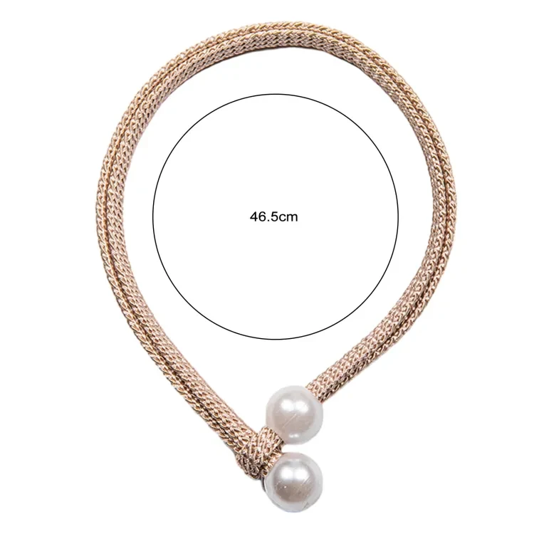 2pcs/set Elegant Faux Pearl Curtain Tieback Adjustable Holder for Living Room Bedroom Decor Punch Free Home Supplies