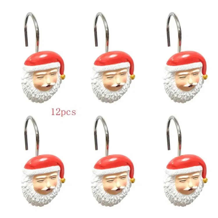 12 resin coral Marine shower curtain hooks Christmas