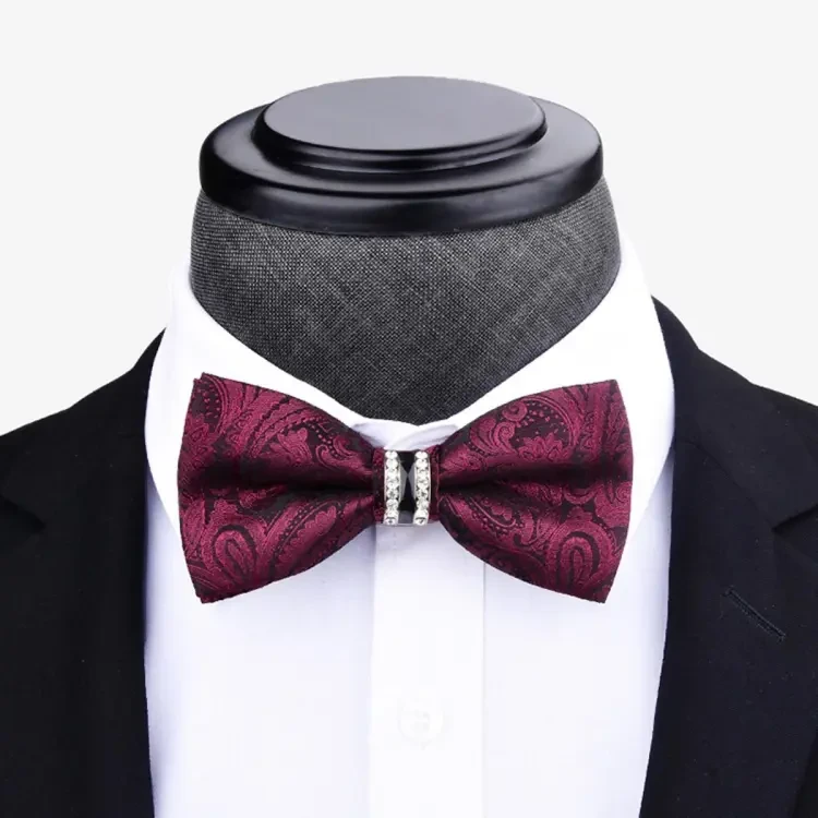 Rhinestone Butterfly British Men's Wedding Groom Bow Tie