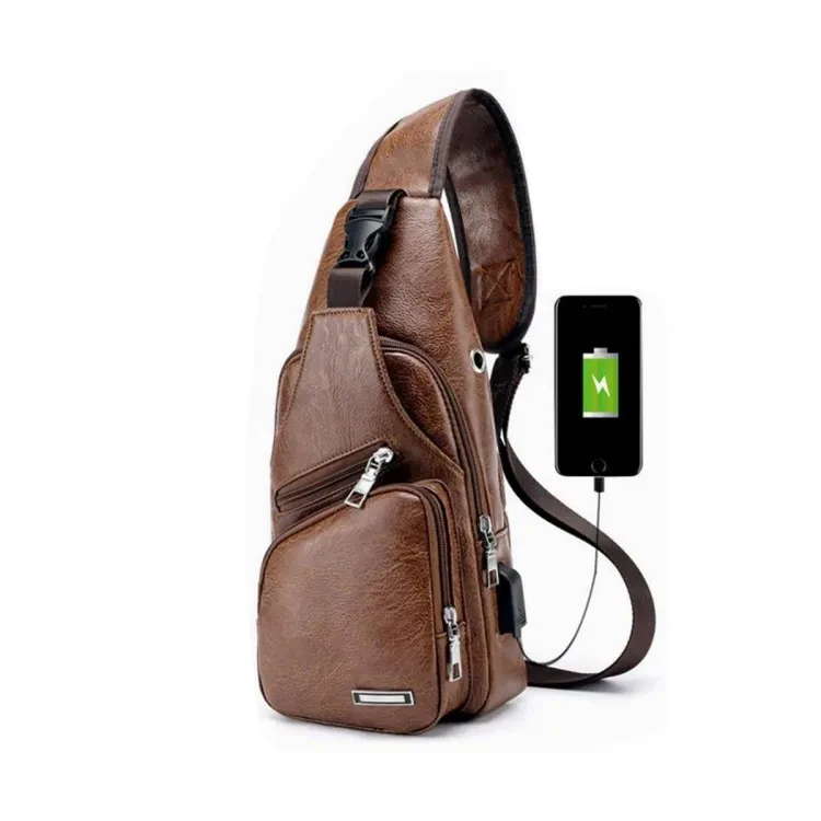 Crossbody Fashion Backpack - Brown - Bag