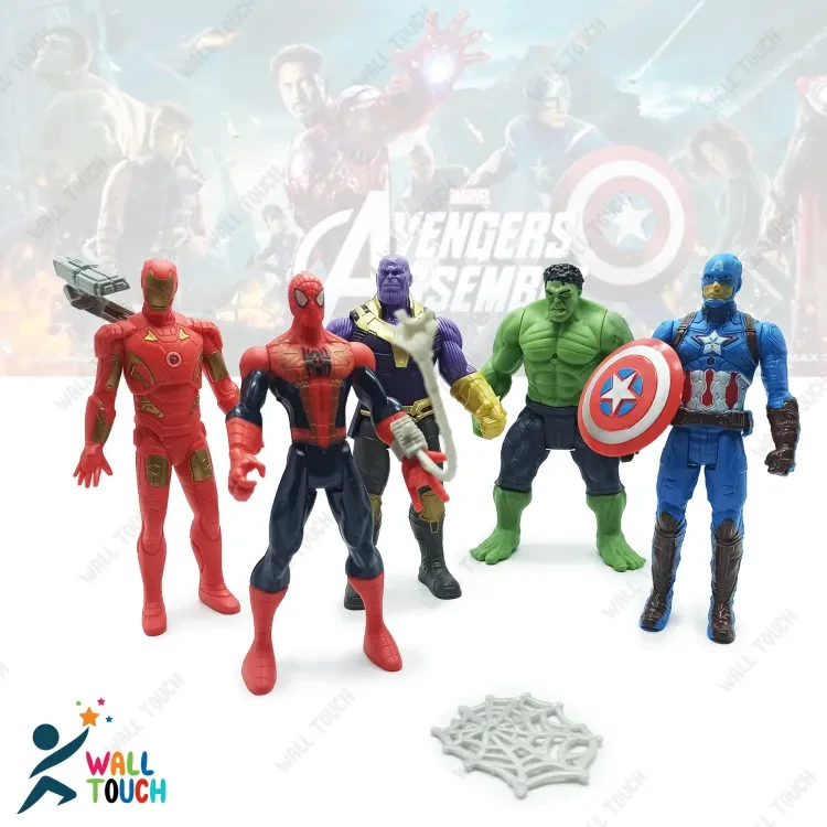 Avengers Iron Man, Captain America, Hulk, Spider-Man, and Thanos Action Figure - 5pcs Set | Collectible Toys for Ultimate Marvel Fans