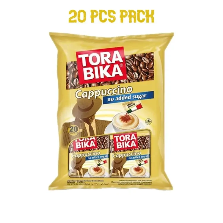Tora Bika Cappuccino Suger Free 12.5 Gram - 20 Pack