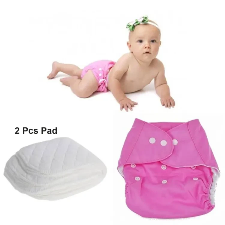 Washable Baby Cloth Diaper Pant (2pcs pad)