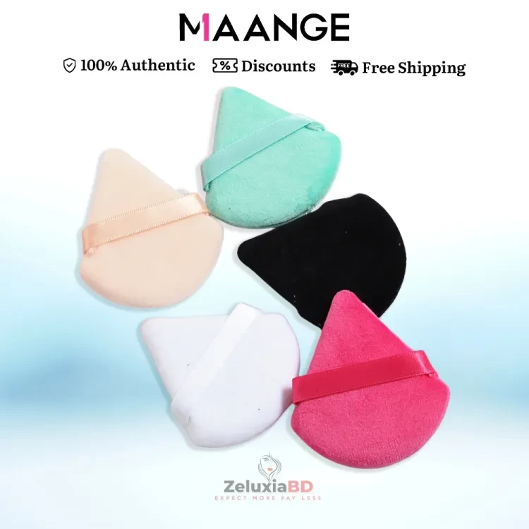 MAANGE 5pcs Triangle Powder Puff Foundation BB Cream Triangle Velvet Professional Cosmetic Powder Puff Facial Beauty Tool