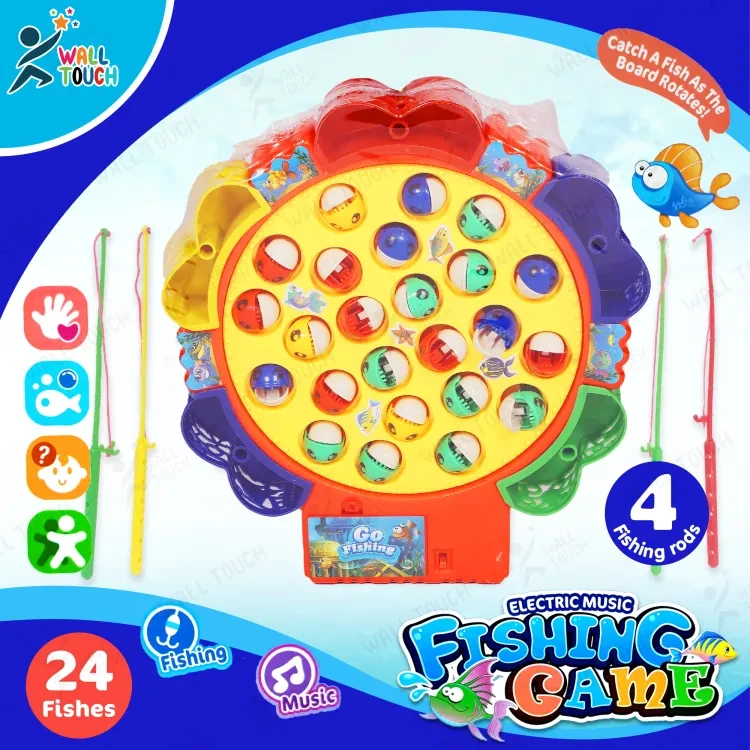 Fishing Game Toy For Kids 15/24/45 Fishes. With 4 Pcs Fishing Stick To Catch Fish