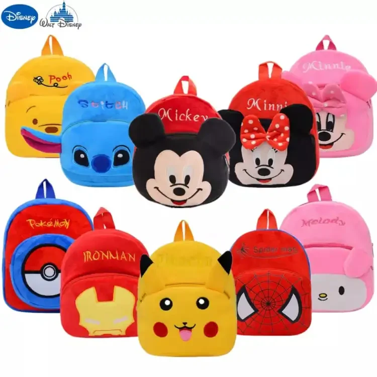 Cartoon Kawaii Baby Plush Backpack Marvel Figure Ironman Captain Spiderman Soft School Bags Plushback Kindergarten Schoolbag