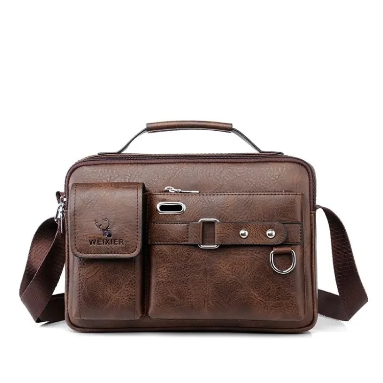 Men's PU Leather Shoulder Bag Fashion Male Messenger Crossbody Bag Men Business Travel Handbag Boy Phone Bag