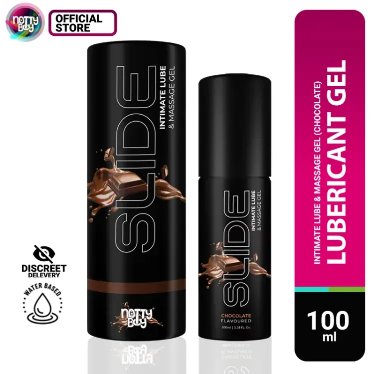 NottyBoy SLIDE Lube Gel - Water Based Lubricant Gel Chocolate Flavoured (Intimate & Massage Gel) - 100ml - Lubricant - লুব্রিকেন্ট জেল
