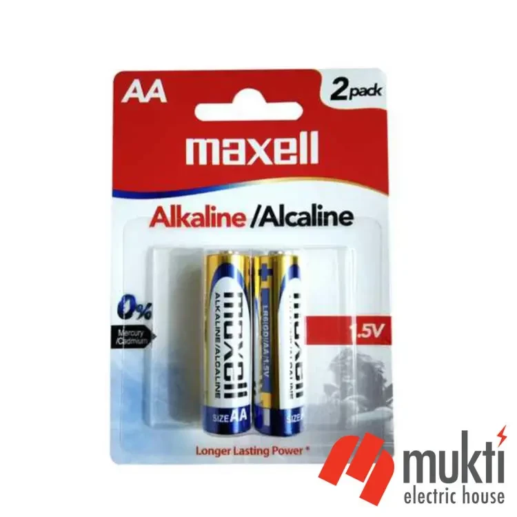 ***2pcs Maxell Alkaline 1.5V AA Pencil Battery Non-Rechargeable Batteries for TV Remote Game Toy