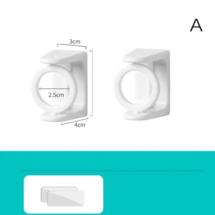 Rotatable Curtain Rod Bracket Self Adhesive Shower Curtain Rod Holder Ring Telescopic Rod Hanger Corner Pole Ring For Bathroom