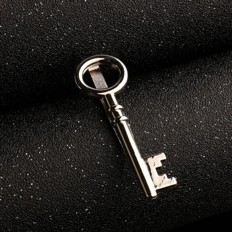 Retro Personality Tie Decor Key Shape Design Metal Color Badge Men's Gift Neck Tie Clips Pin Clasp Suit Clip Necktie Clasp Tie Clip