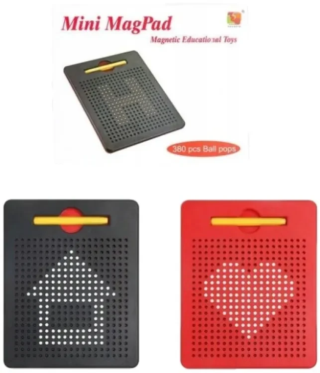 Magnetic Drawing Board Magnetic Pads - Erasable Magna Doodle Writing Drawing Pad for Kids - Includes a Pen & 10 Pattern Cards (380 Magnets)
