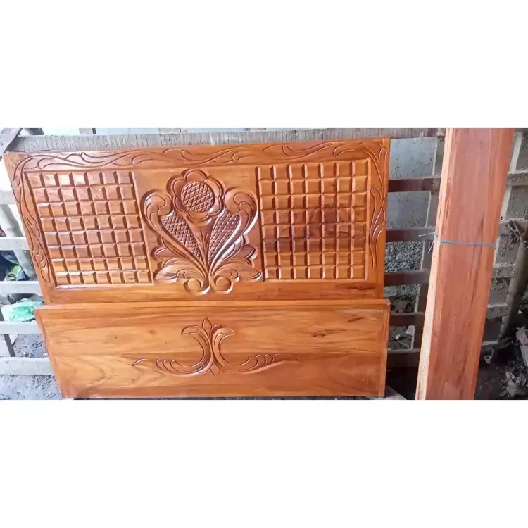 Golden colour wooden furniture Bed