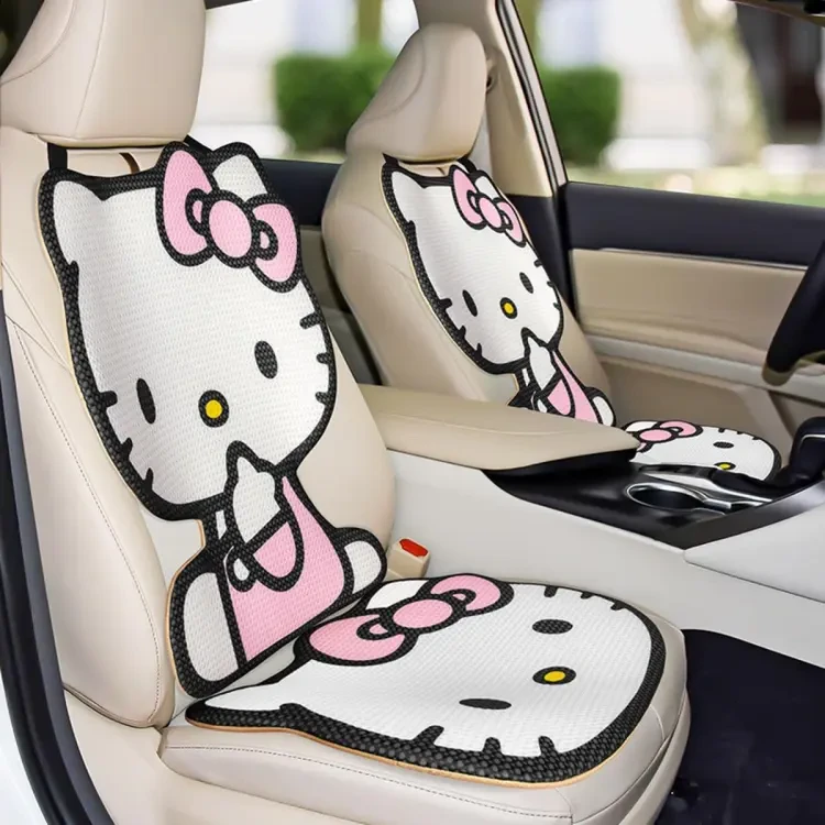 Sanriod Anime Kt Cat Car Seat Cover Cartoon Seat Protect Cushion Automobile Cushion Protector Pad Kawaii Car Accessories Gift