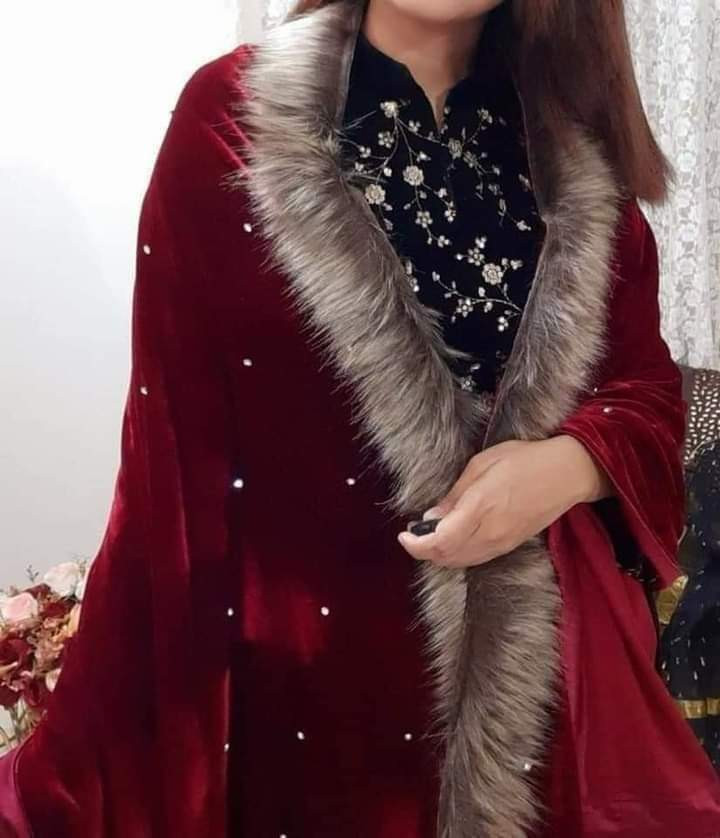 New Model Stylish And Comfortable Velvet Shawl & Stone works, Comfortable Soft Winter Wear Velvet Chador