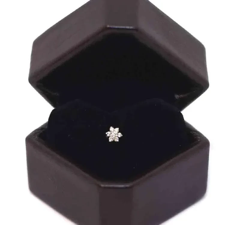 L Shape 7 Star Zircon Stone Nose Pin 1pcs