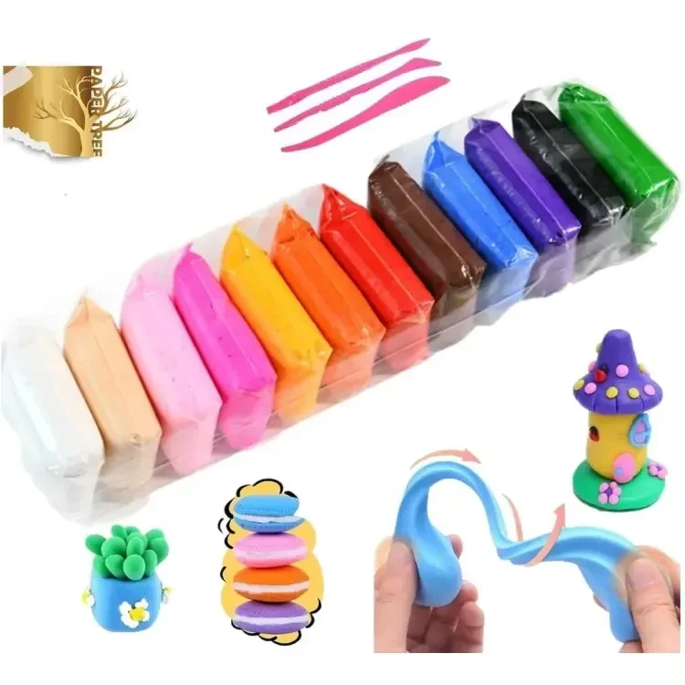 12 Colors Soft Super Light Clay Modeling Air Dry Clay For DIY Handmade Toys