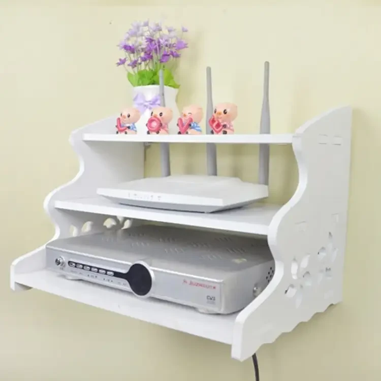 3 Layers WiFi Router Stand Storage Wall Floating Shelves