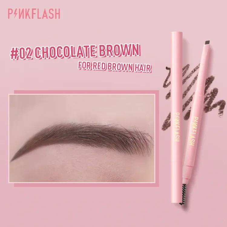 PinkFlash - E09 Waterproof Auto Eyebrow Pencil - 02 Chocolate Brown