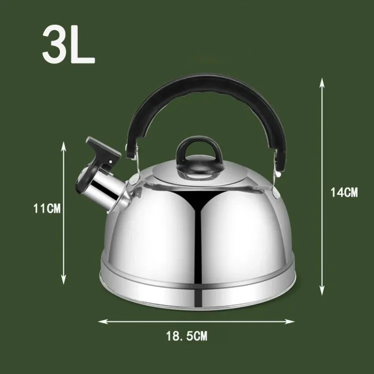 3L/4L Stove Top Kitchen Supply Camping Boiler Tea Pots Whistling Tea Pot Tea Kettle Stovetop Stainless Steel Tea Kettles