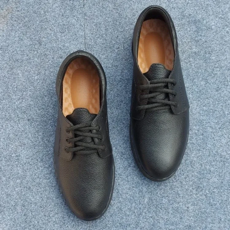 Aesthetic Authentic Leather Shoes For Men By Odheek 580FULLBLK