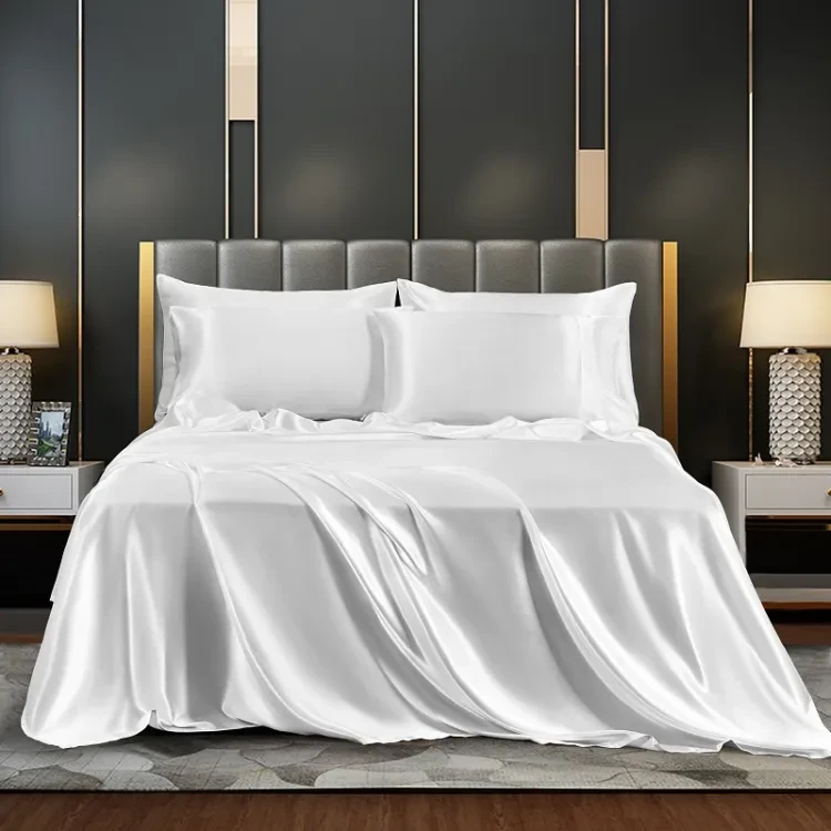 Luxury Silk bed sheet Microfiber Rose Sheet Set two pcs pillow cover and one Flat sheet Fitted Sheet Bedding Set