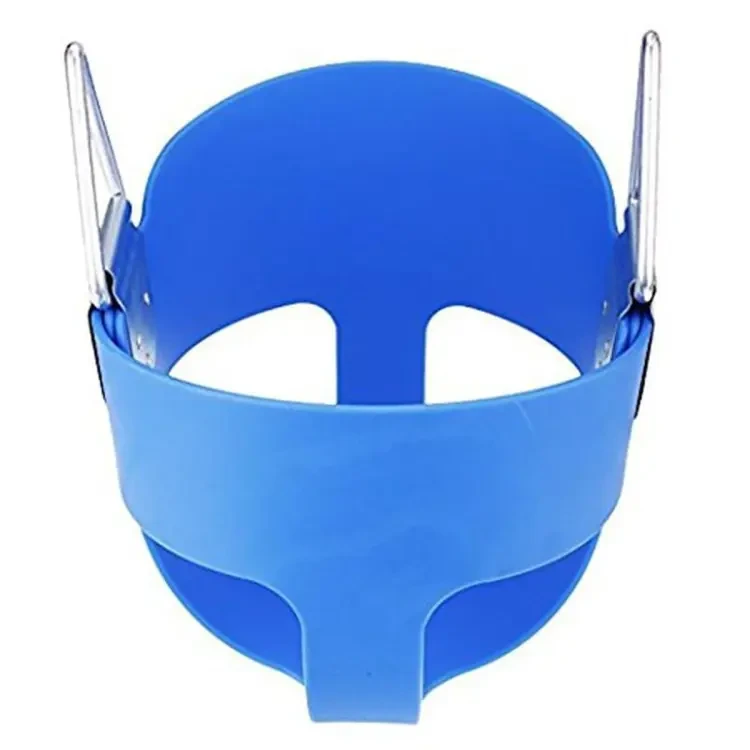 High Back Full Bucket Infant Children Toddler Outdoor Swing Seat Chain Set # Blue