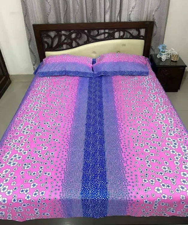 Bed Sheet 100% Cotton King Size Bed Sheet Set with Two Pillow Covers