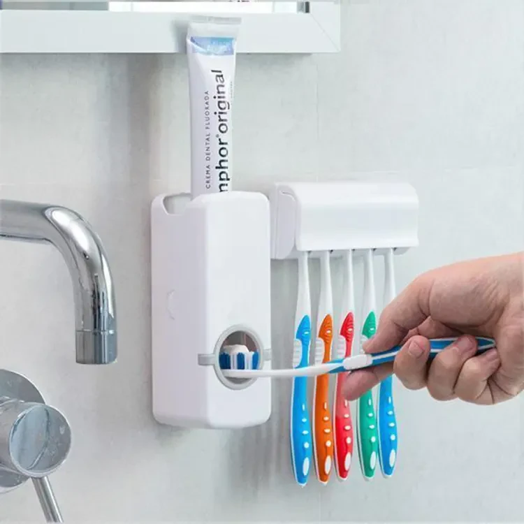 Toothbrush Holder - Automatic Toothpaste Dispenser