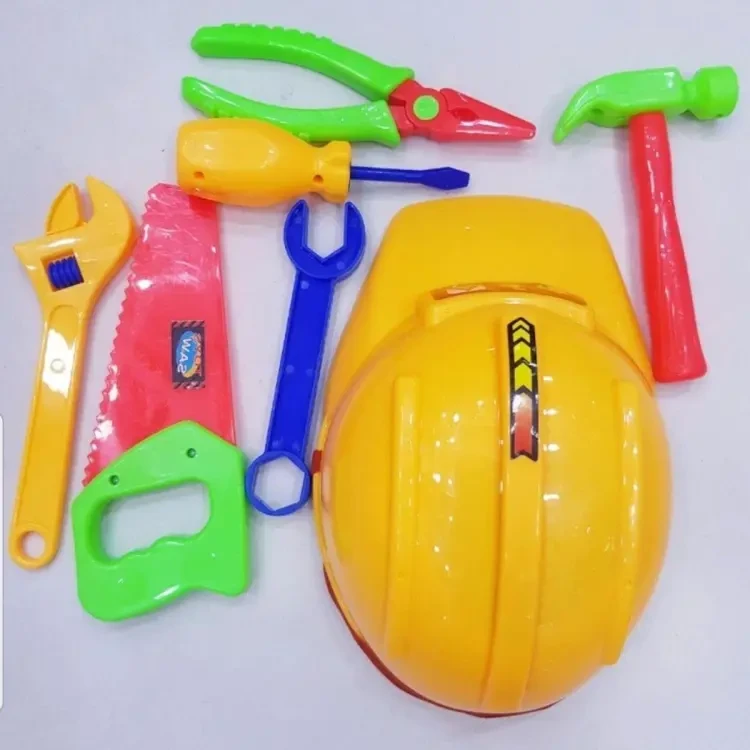 Mechanic Set with Children's Toy-Helmet - Different Color - Metal Plastic - Easy To Use and Clean - A Unique Choice For Your Little Engineer