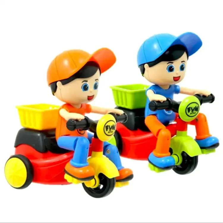 New Mini Cartoon Inetia Tricycle Delivery Boy Model And Girl Toy