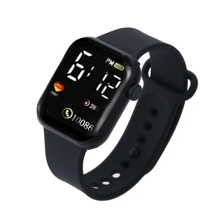 Digital Watch Waterproof 30M Fashion Women's Watch for Men's Sports Waterproof Simple Silicone Electronic Watch for Women