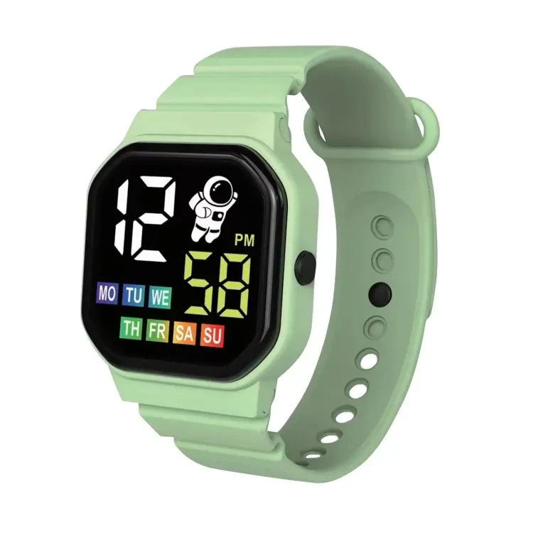 Kids Watch Sport LED Digital Baby Watches Imported Spaceman Silicone Strap Waterproof Electronic Wristwatch for Children Boys Girls Gifts