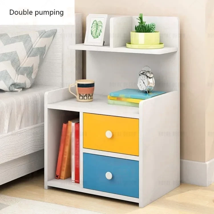 room Simple Storage Cabinet 60X40X30CM White-Yellow